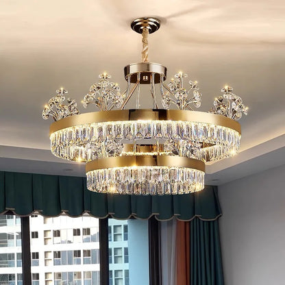 DecorBites™ Luxe Crystal Ceiling Chandelier - Elegant Home Decor Hanging Light for Living Room