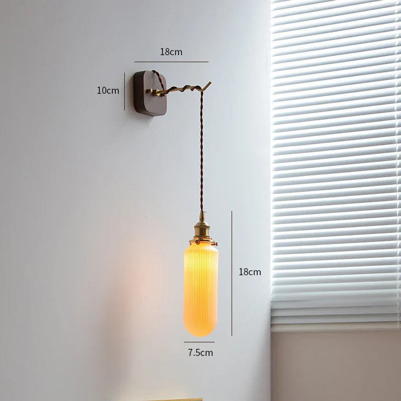 Decorbites™ LED Wandarmatur Modern Japanischer Stil Keramik-Lampenschirm Holzbasisleuchte