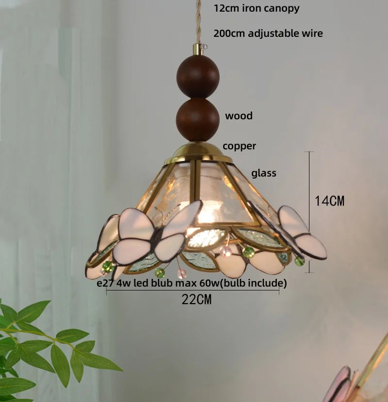 Decorbites™ Klar-Glas-LED-Pendantleuchte Tiffany-Schmetterling Hängelampe