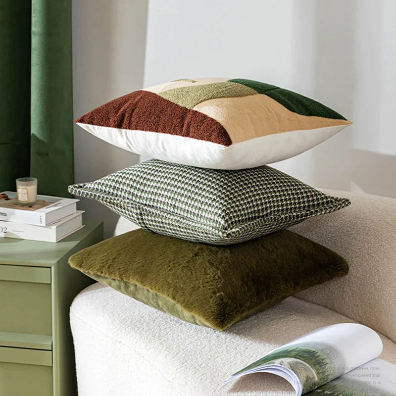 Green Tufted Cushion Cover