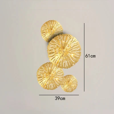 Gold Copper Floral 6-Head Dining Wall Sconce