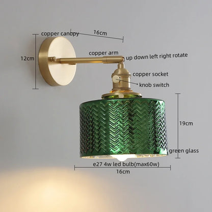 DecorBites™ Green Glass LED Wall Lamps - Modern Home Decor Applique Murale