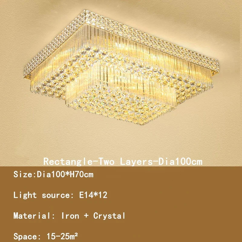 DecorBites™ Crystal LED Chandelier: Light Luxury Ceiling Lamps for Living Room, Bedroom, Kitchen, Hotel
