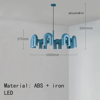 Decorbites™ Art-Deco-Metall-Leuchter in Schwarz, Orange und Grau – Verstellbares Kabel – Beleuchtung für Esszimmer, Eingangsbereich, Schlafzimmer