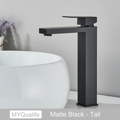 DecorBites™ Gold Stainless Steel Bathroom Basin Faucet Mixer Deck Mounted