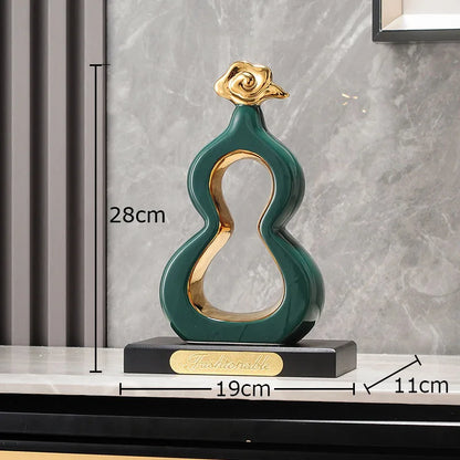 Decorbites™ Goldene Kürbis-Keramik-Skulptur Schreibtisch-Dekoration Porzellan-Handwerk Raumornamente