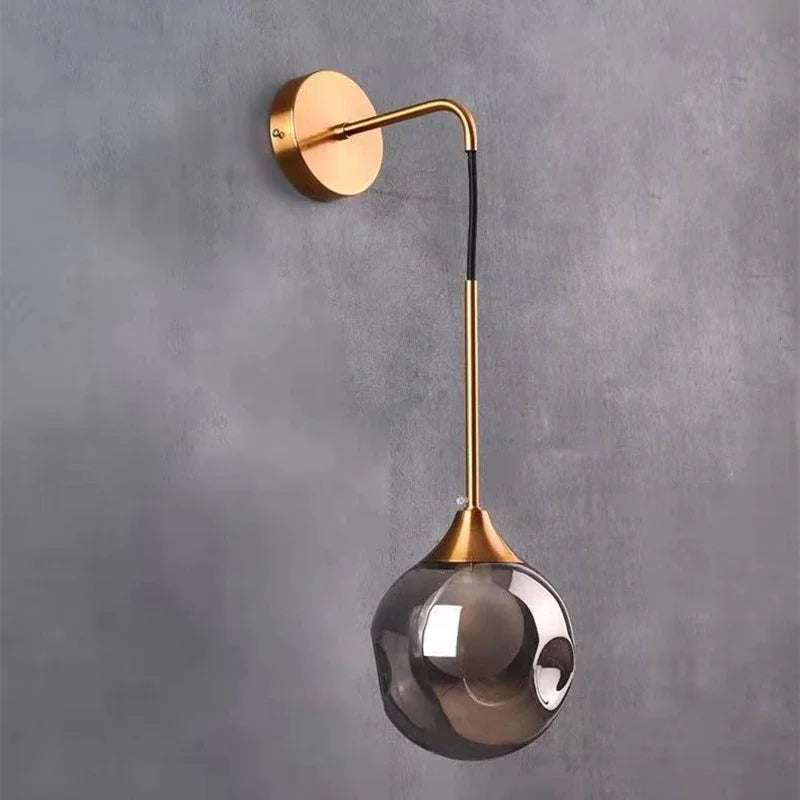 DecorBites™ Glass Ball Gold Wall Sconce - Modern Nordic Indoor Bedroom Light Fixture