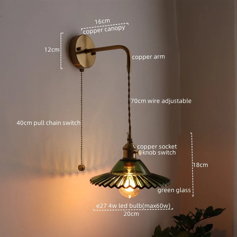 DecorBites™ LED Wall Lamps: Nordic Modern Style for Bedroom, Bathroom, Restaurant with Pull Chain Switch