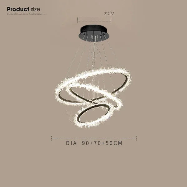 Gold Crystal Ring Chandelier Dia90cm Living Room