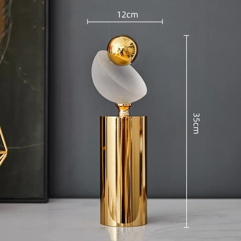 DecorBites™ Geometric Golden Ball Frosted Glass Ornament Home Decor