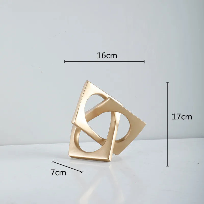 DecorBites™ Geometric Cross Square Ring Sculpture White - Home Decor Ornament