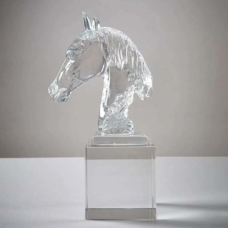Decorbites™ Pferde-Kopf-Kristall-Statue - Dekorative Raumskulptur