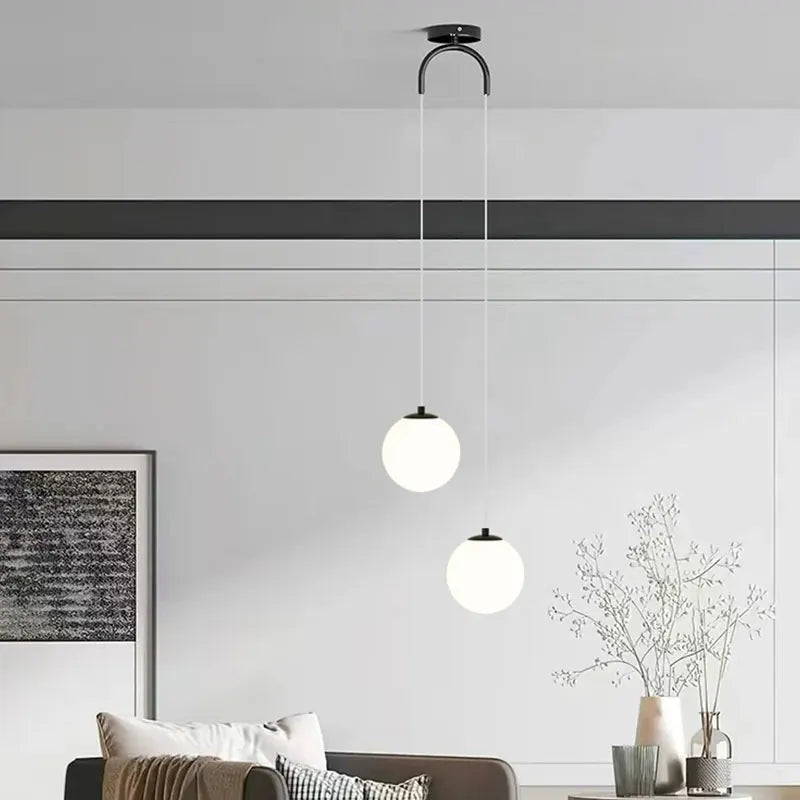 Nordic Glass Pendant Light With Brass or Black Finish