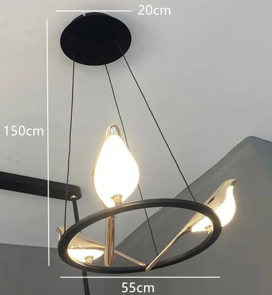 Decorbites™ Goldener Elster-Vogel-Deckenleuchter: Moderne Innenraumbeleuchtung für Wohn-, Ess- und Küchenbereich