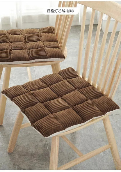 Decorbites™ Samtstoff-Kissen: Karo-Gestricktes Verdicktes Bürostuhl-, Esszimmerstuhl-, Sofa- oder Bodensitzkissen