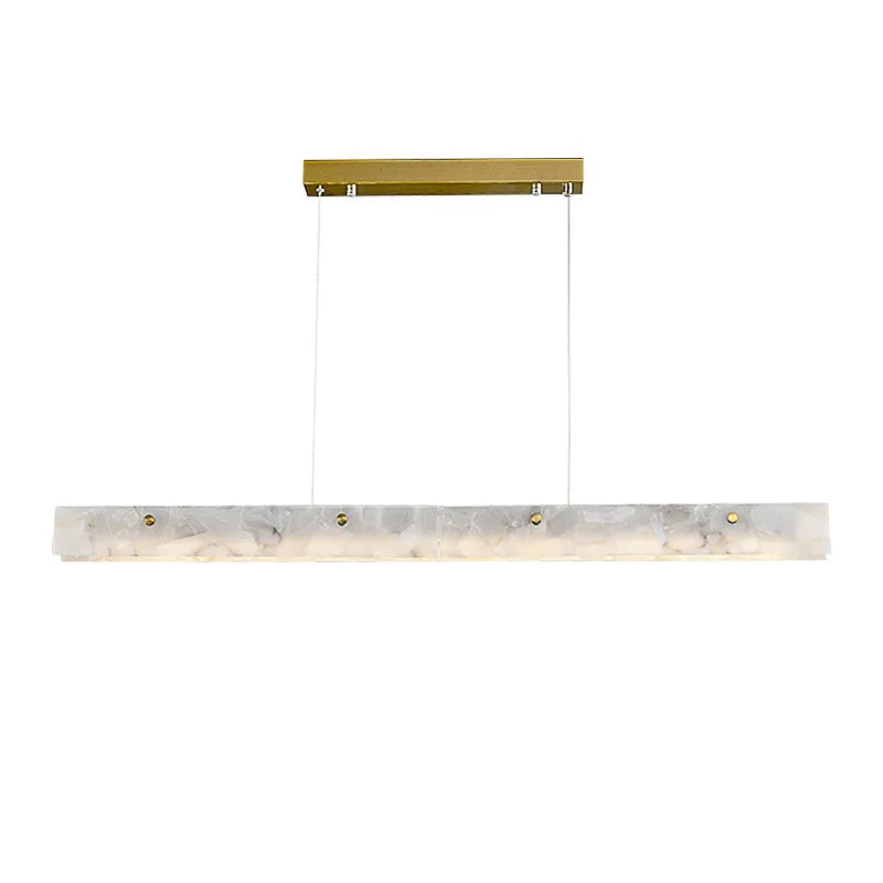 Decorbites™ Art-Deco-Marmor-Stahl-Kronleuchter: Moderne LED-Beleuchtung in Schwarz und Gold für das Esszimmer