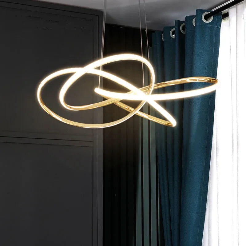 DecorBites™ Geometric LED Ceiling Chandelier Artistic Lines Modern Pendant Light