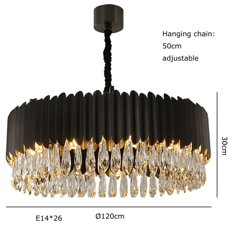 Decorbites™ Crystal 2024 Deckenleuchten: Moderne dimmbare LED-Runde Lampen in Schwarz
