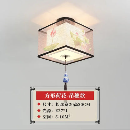 Decorbites™ Lotus Chinesische Kronleuchter Deckenlampe Einfaches Korridor-Gemälde LED-Beleuchtung