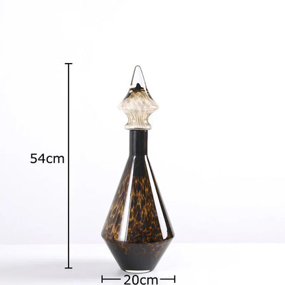 DecorBites™ Leopard Print Glass Vase: Creative Flower Arrangement for Aesthetic Room Decor