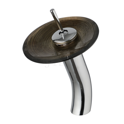 Decorbites™ Glas-Schaukel-Griff-Waschbeckenarmatur, Wasserfall-Mischbatterie, Chrom-Finish