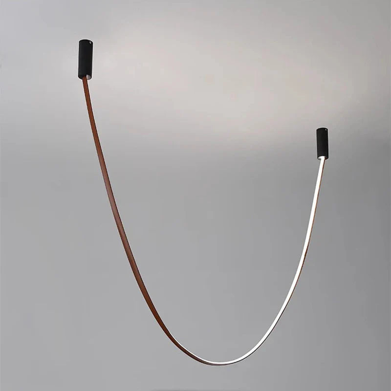 Decorbites™ Leder Leuchtende Linien Kronleuchter | Moderner Minimalistischer Duplex Esszimmer Büro Kunst Luxus Lampe