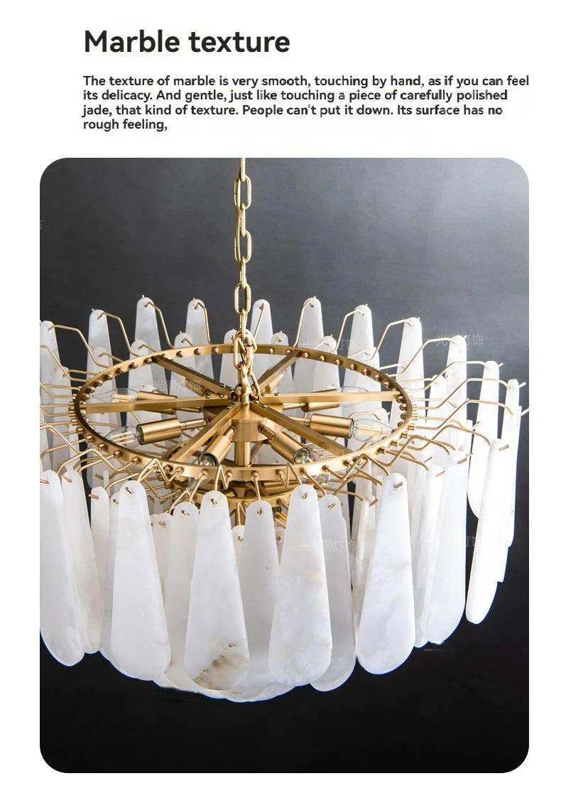 Copper Marble Pendant Light With E14 LED Bulb