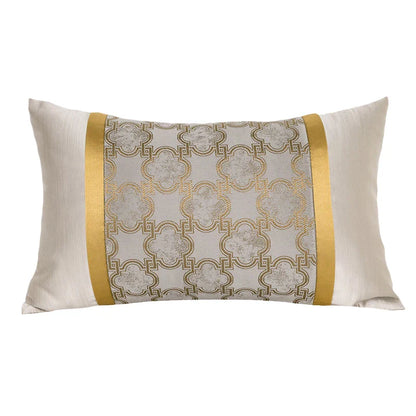 Decorbites™ Gold Quatrefoil Geometrisches Jacquard-Kissenbezug – Luxuriöse Wohnraumausstattung