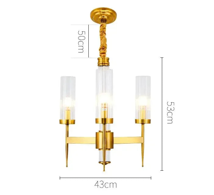 Decorbites™ Vergoldete nordische LED-Kronleuchter für das Wohnzimmer | Luxuriöse hängende Pendelleuchte