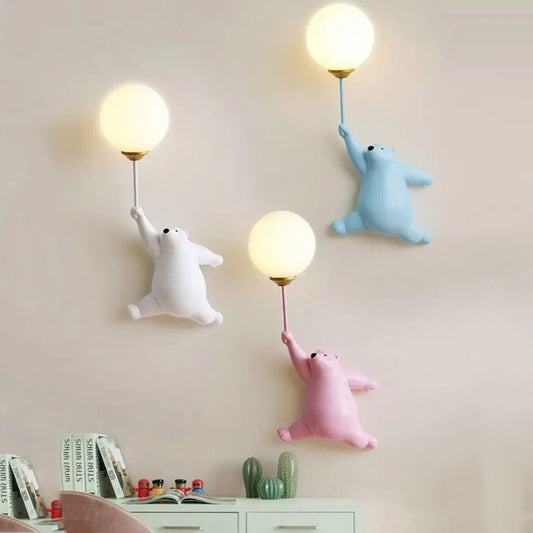 Decorbites™ Kinder Bären Mond Wandlampe | 3D-gedruckte Schlafzimmer Innenbeleuchtung