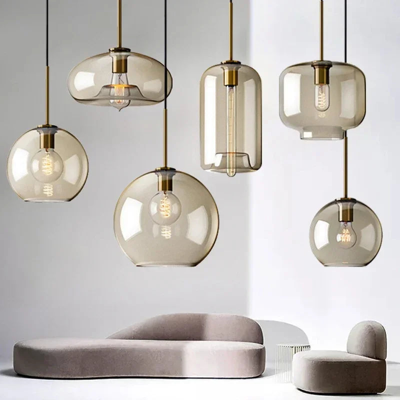 Nordic Multi-Head Glass Pendant Chandelier