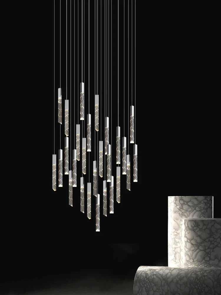 Decorbites™ Kristall-Chrom-LED-Kronleuchter: Elegante Duplex-Treppenbeleuchtung für moderne Innenräume