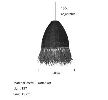 Decorbites™ Handgefertigte Rattan-Hängeleuchte für Wohnzimmer, Schlafzimmer – Japanischer Stil