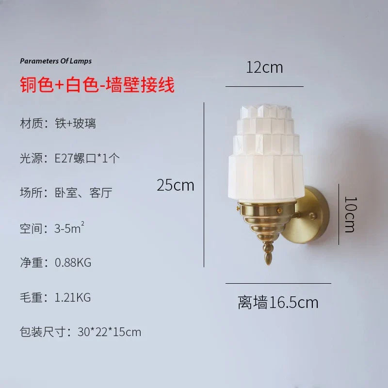 Decorbites™ Cremeglas-LED-Wandleuchte Eisenkunst Chrom/Gold Wohnzimmer Schlafzimmer Hintergrund