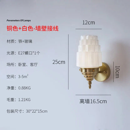 Decorbites™ Cremeglas-LED-Wandleuchte Eisenkunst Chrom/Gold Wohnzimmer Schlafzimmer Hintergrund