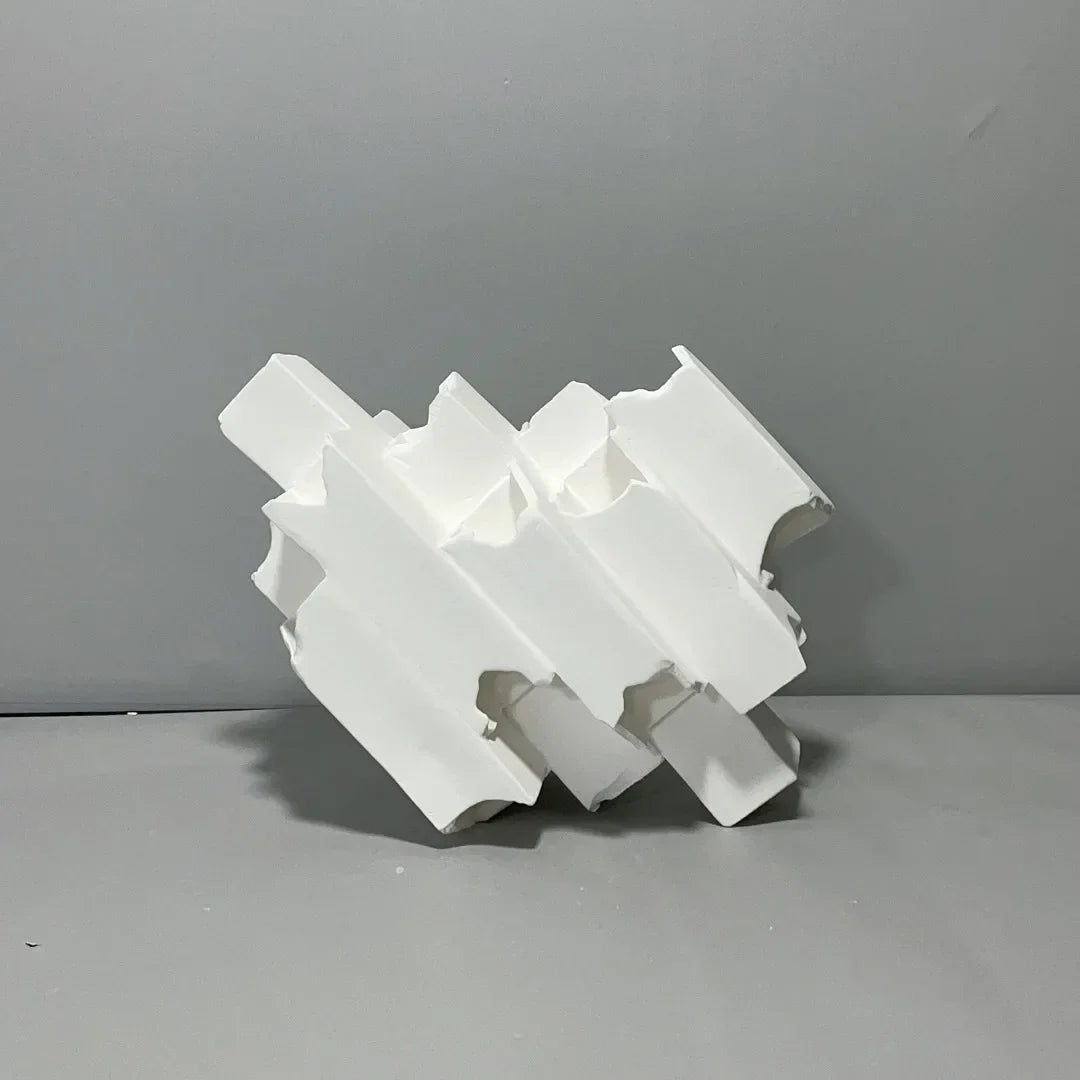 DecorBites™ Geometric Ceramics Flower Arrangement Sculpture Square Pipe Irregular Decor
