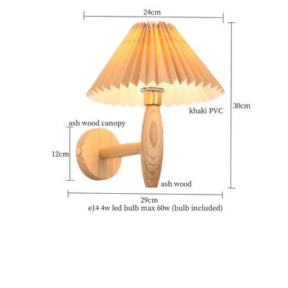 Decorbites™ Khakifarbene PVC-LED-Wandleuchte | Dekoration für Loft-Wohnzimmer | Vintage-Design aus Walnussholz