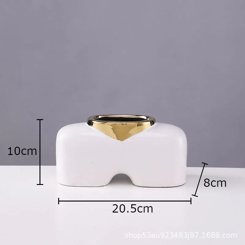 Gold Ceramic Desk Vase