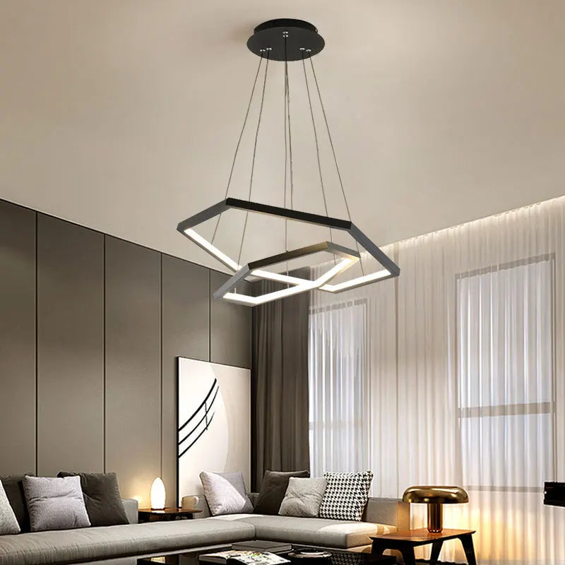 Decorbites™ Sechseckige Aluminium LED Hängelampe dimmbar minimalistischer Kronleuchter für Wohnzimmer Schlafzimmer