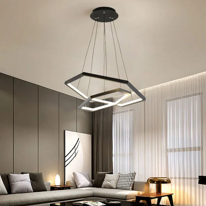 Decorbites™ Sechseckige Aluminium LED Hängelampe dimmbar minimalistischer Kronleuchter für Wohnzimmer Schlafzimmer