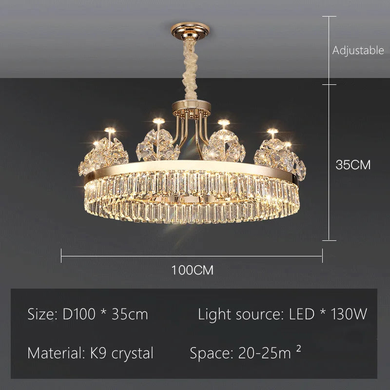 Crystal Ceiling Chandelier D100cm Master Suite