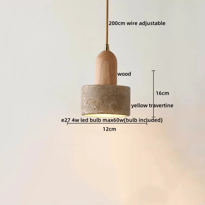 Decorbites™ LED Gelbe Travertin-Hängeleuchte für Heimdekoration und Leuchtarmaturen
