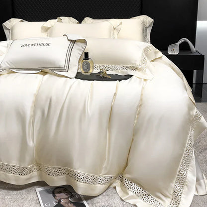 Decorbites™ Eukalyptus-Lyocell 1000TC Luxus-Bettwäsche-Set mit breitem Rand, weich, seidenartig und atmungsaktiv