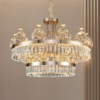 Decorbites™ Kristall-Leuchter: Postmoderne Lichtluxus-Doppelstock-Hängeleuchte für das Wohnzimmer im Haus