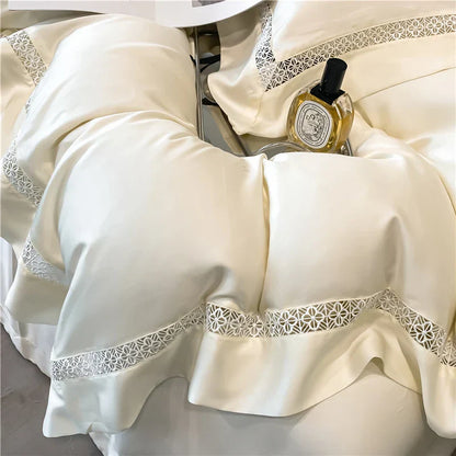 Decorbites™ Eukalyptusfaser-Spitzen-Bettwäsche-Set für weichen, seidenweichen und kühlen hautfreundlichen Komfort
