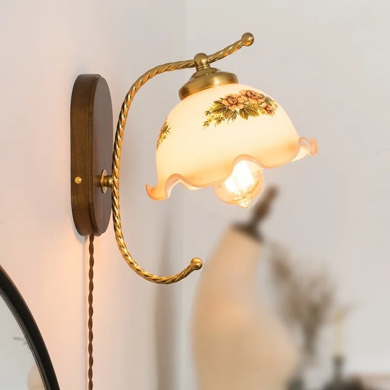 Decorbites™ Eisen-Glas-LED-Wandleuchten Moderne Nachttischlampe 4W Glühbirne für Badezimmer Schlafzimmer Wohnzimmer