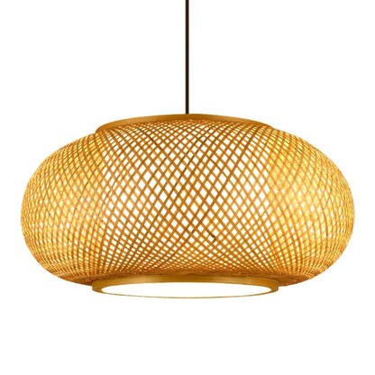 Japanese Bamboo Woven Lantern Pendant Light