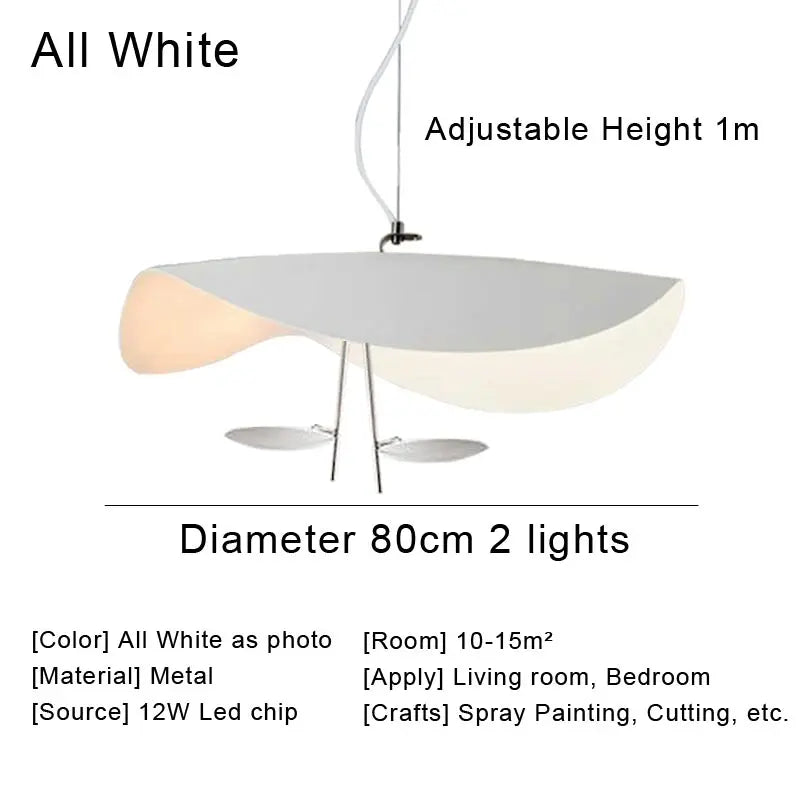 Decorbites™ Lederarm-Manta-Hängeleuchte Fliegende Untertasse-Hut industrielles Retro-Design weiß schwarz