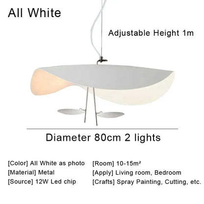 Decorbites™ Lederarm-Manta-Hängeleuchte Fliegende Untertasse-Hut industrielles Retro-Design weiß schwarz