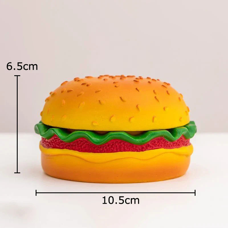 Decorbites™ Cartoon-Burger-Aschenbecher: Lustige Harz-Rauchutensilien für den Bürotisch